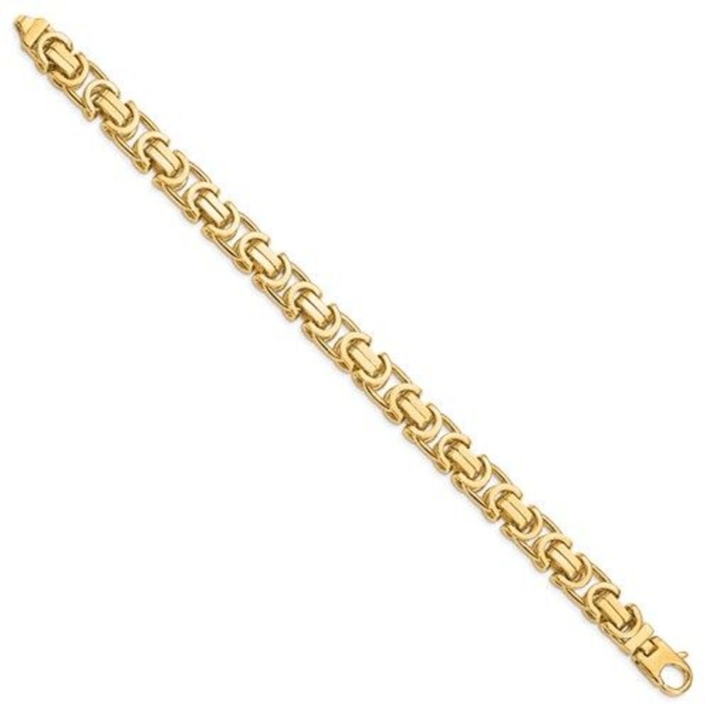 Man's 14K Yellow Gold 8.5" Byzantine Link Bracelet – Solid, 10.1mm, 49g